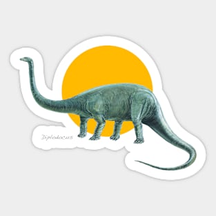 Diplodocus Cut Out (with Orange Disc) Sticker